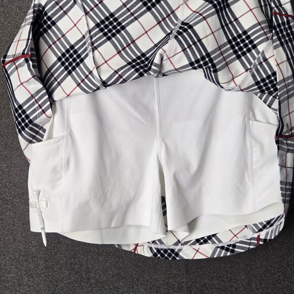 Tuckernuck S White Red Black Plaid Renee Mini Golf Skirt Skort - Picture 4 of 9